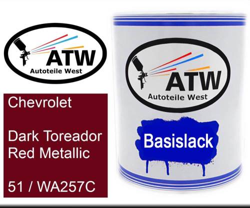 Chevrolet, Dark Toreador Red Metallic, 51 / WA257C: 1L Lackdose, von ATW Autoteile West.